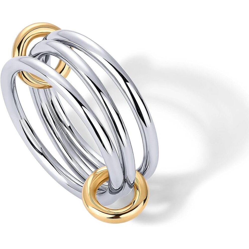 Delicate Interlocked Stackable Rings - 14k Gold A… - image 3